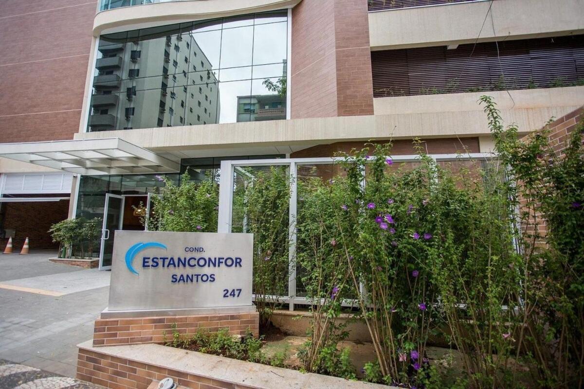 Estanconfor Praia Santos Ac Garagem Sacada Fechada Exterior foto